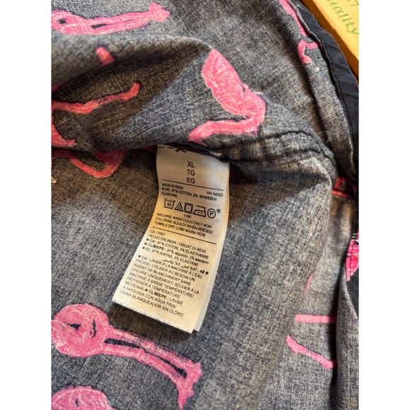 old navy mens flamingo button down size XL Pink & Navy - Picture 2 of 6
